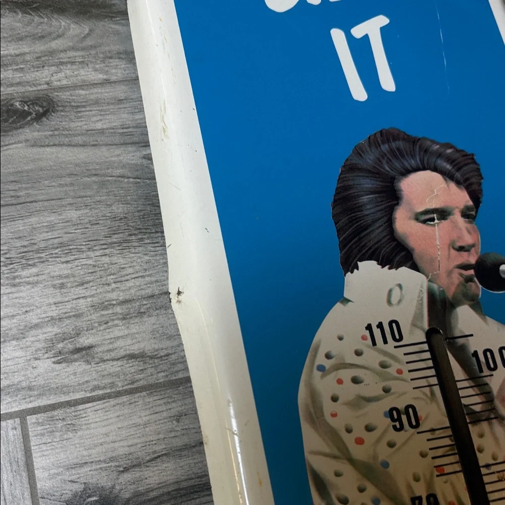 Vintage Blue Elvis Presley Icon Wall Thermometer